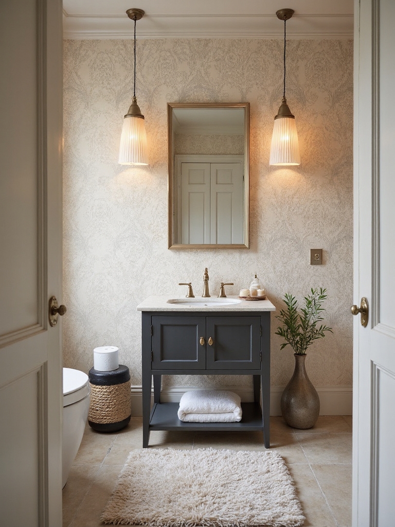 cozy textured small bathrooms