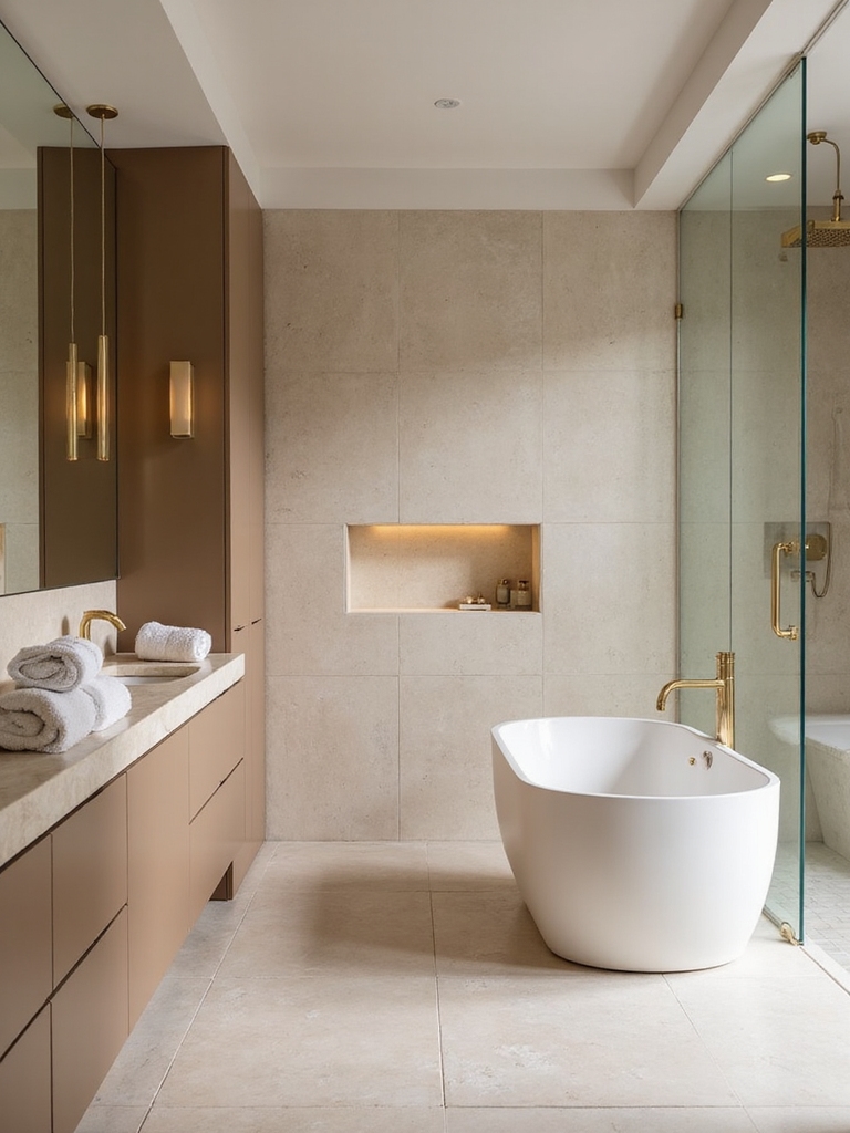 cozy warm neutral bathrooms