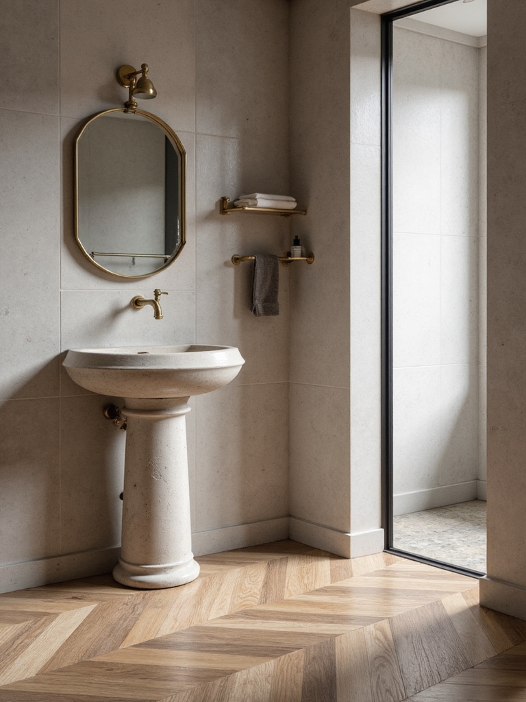 diagonal flooring enhances width