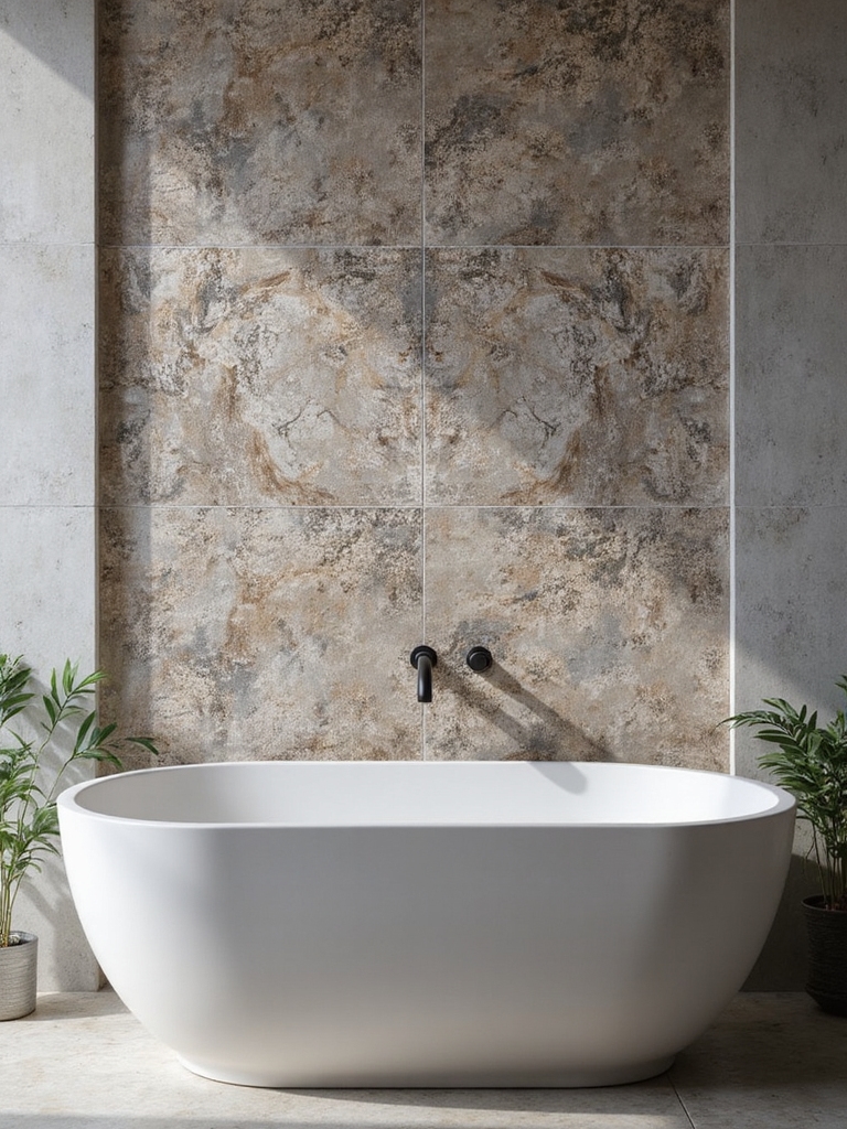 dramatic bathroom mosaic tiles