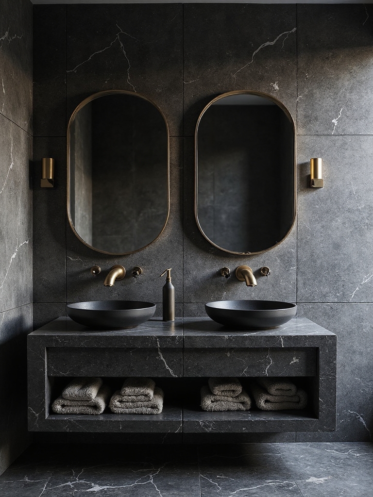 dramatic dark bathroom designs