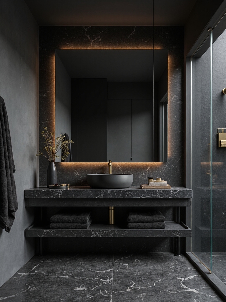 dramatic dark bathroom designs