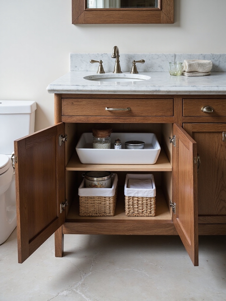 efficient bathroom cabinet organization