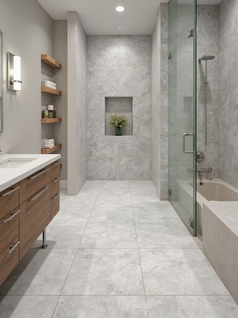 efficient small bathroom tiles
