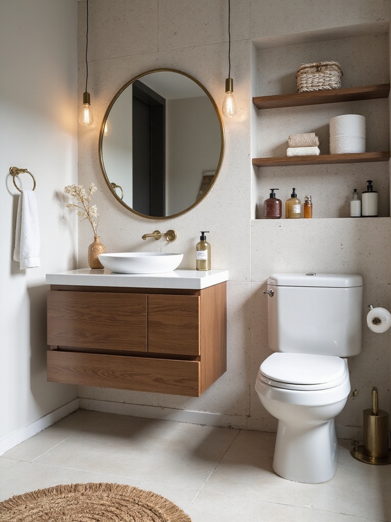 efficient tiny bathroom storage