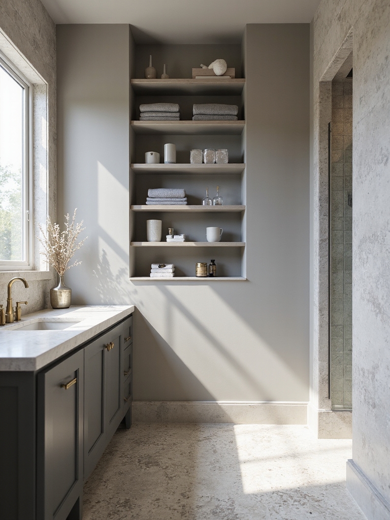 efficient vertical bathroom storage