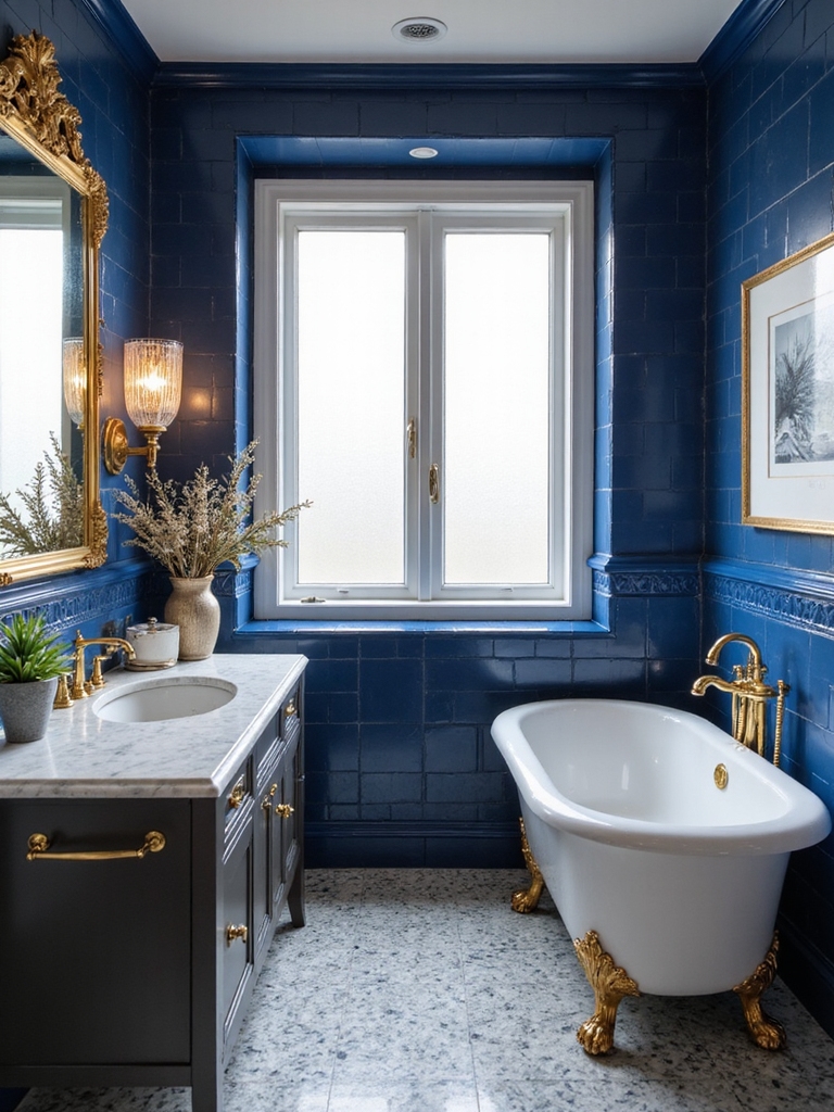 elegant blue and gold decor