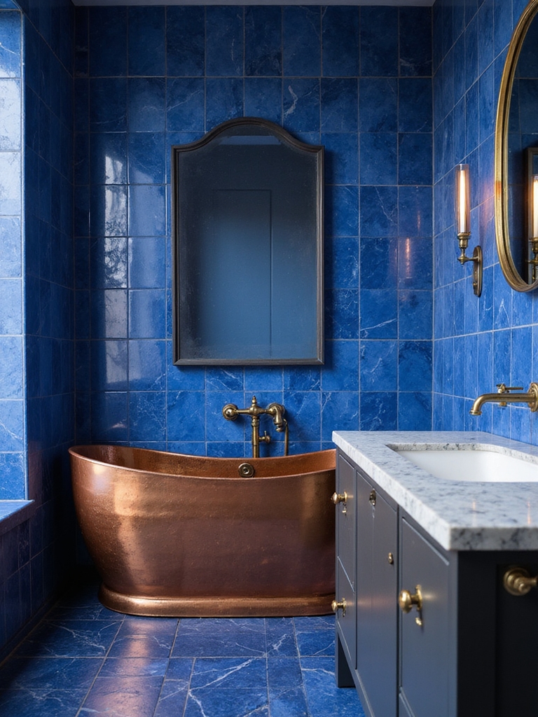 elegant blue and metal