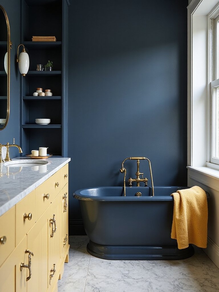 elegant contrast in bathrooms