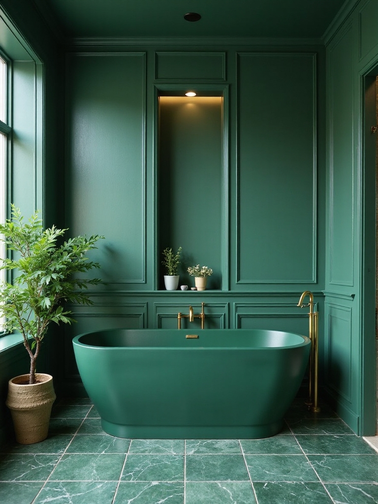 elegant emerald bathroom accents