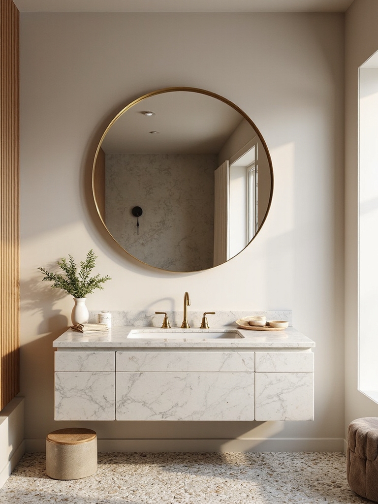 elegant round bathroom mirrors