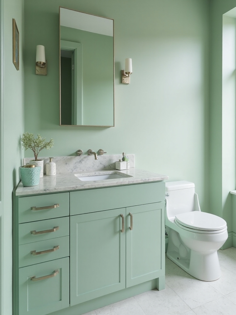 energizing mint bathroom accents