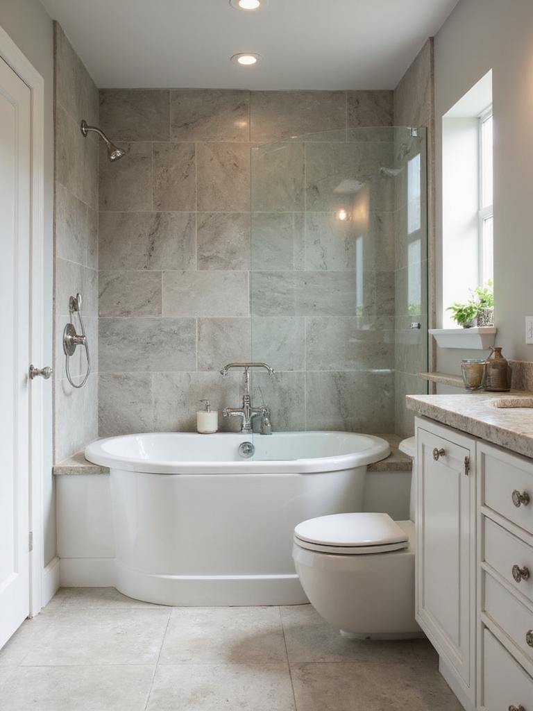 expand narrow bath visually