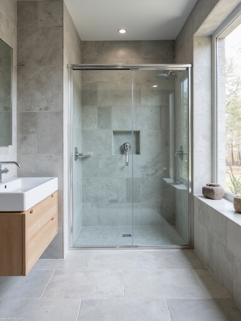 expansive glass bathroom design