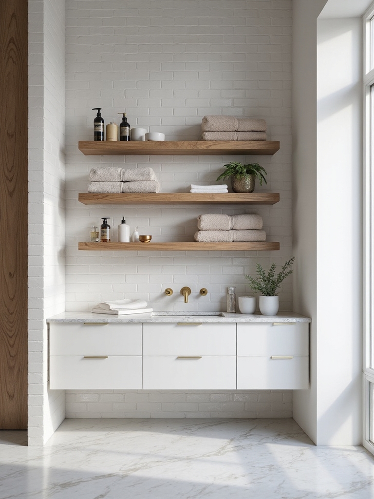 floating shelves for organization