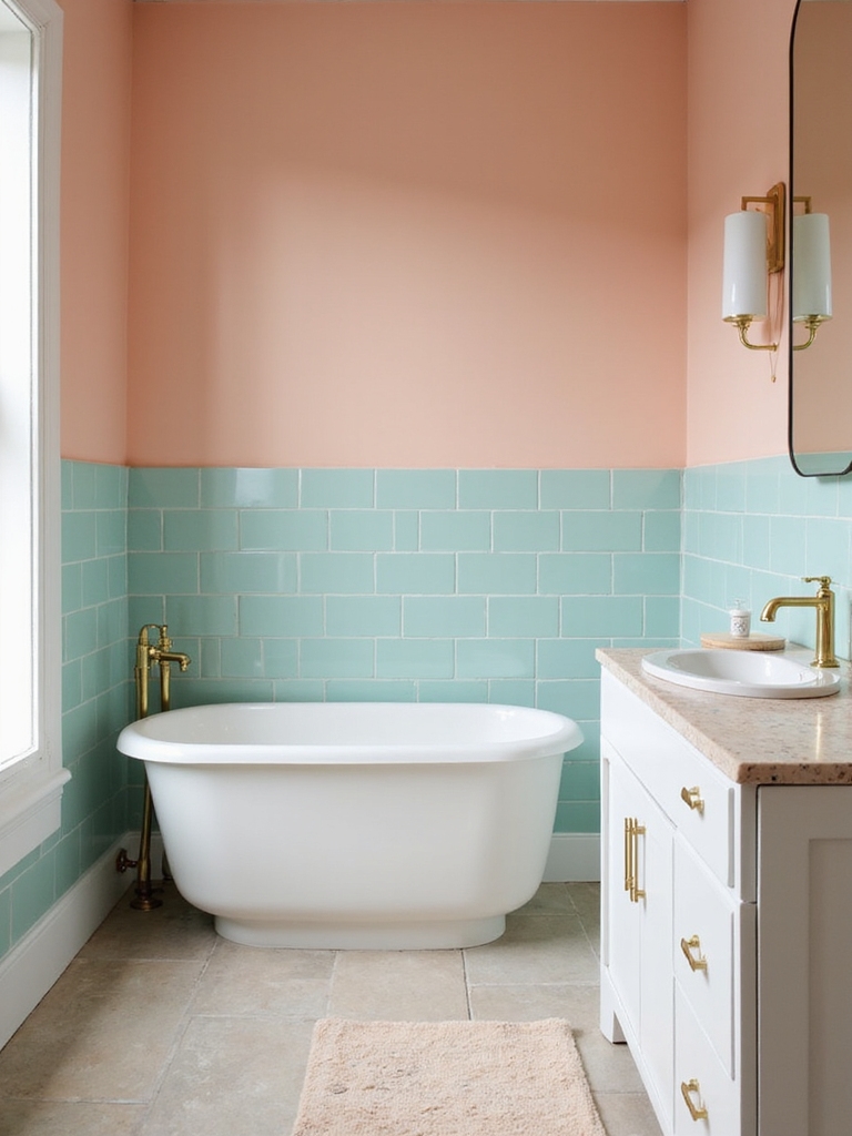 gentle pastel bathroom aesthetics