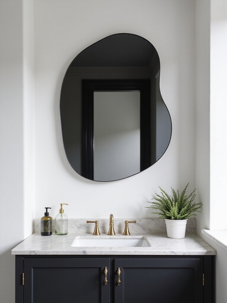 geometric mirrors redefine bathrooms