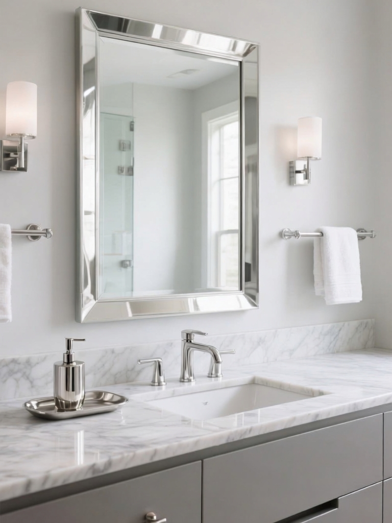 glamorous silver bathroom decor