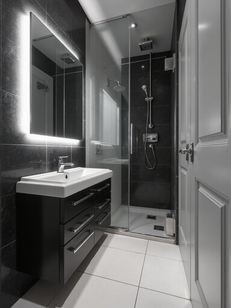 glossy fixtures brighten bathrooms