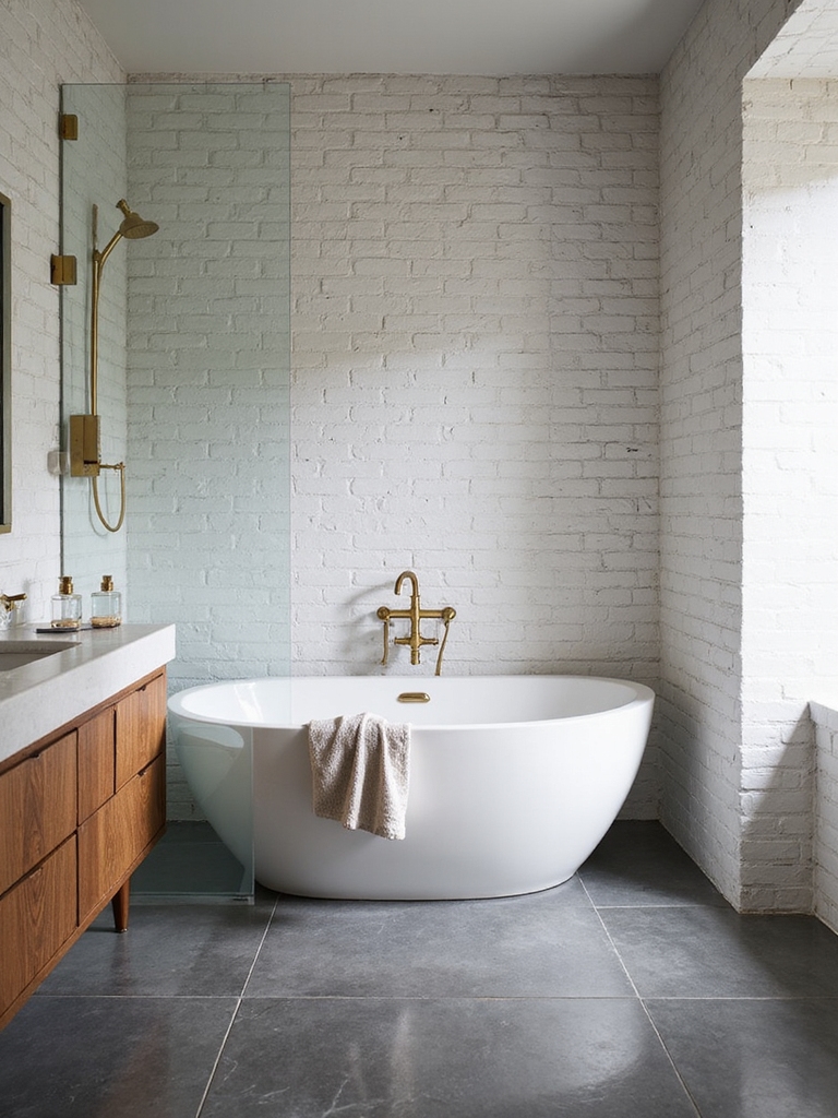 herringbone pattern enhances bathrooms