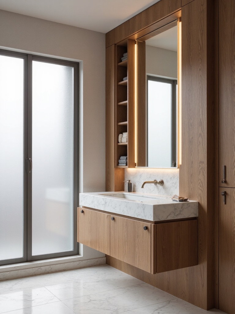 hidden storage behind mirrors