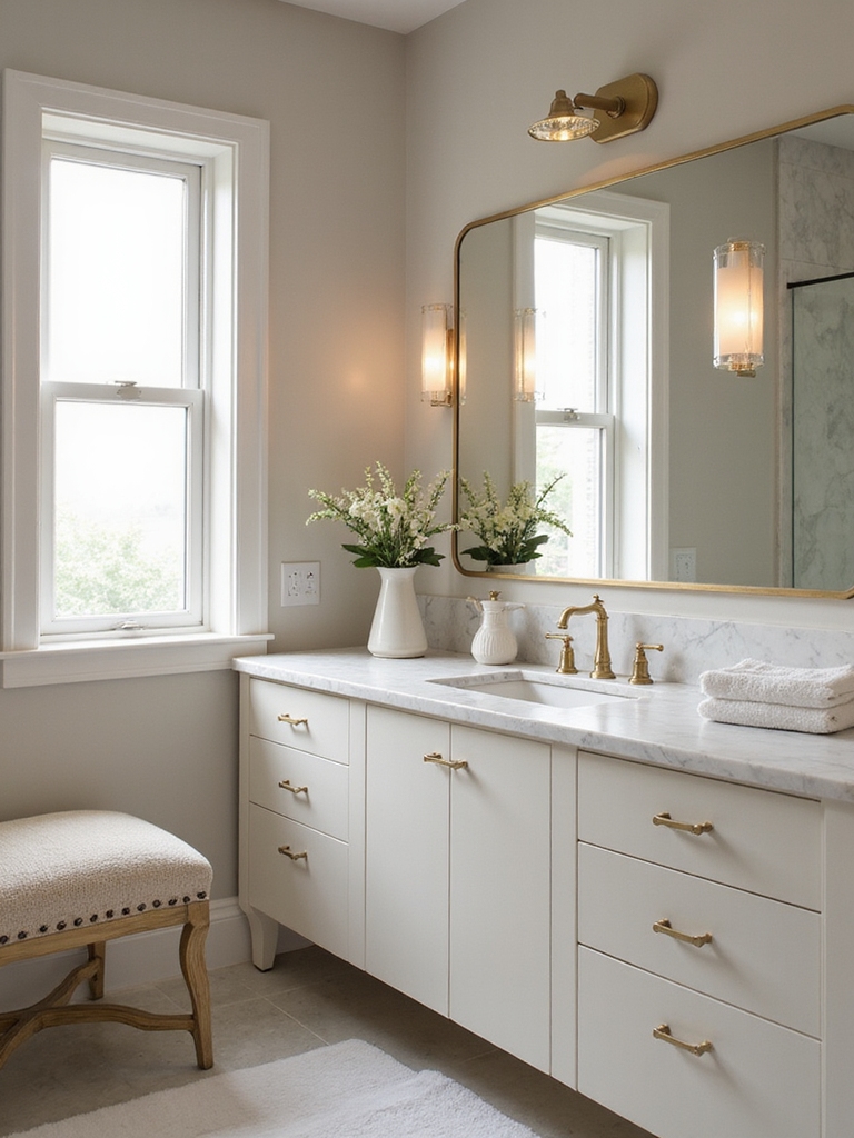 illuminated spacious organized vanity