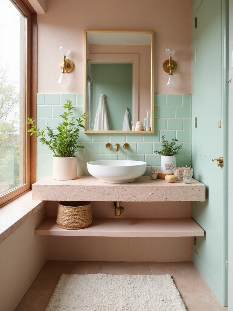joyful vibrant bathroom design