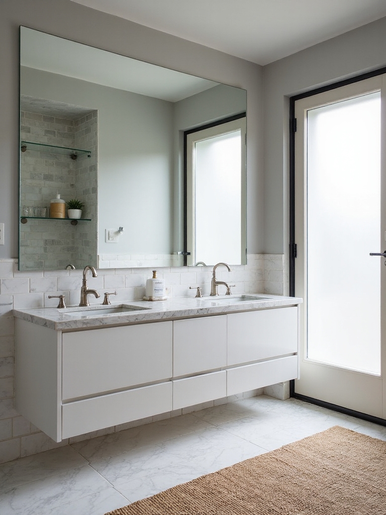 large mirrors enhance small bathrooms