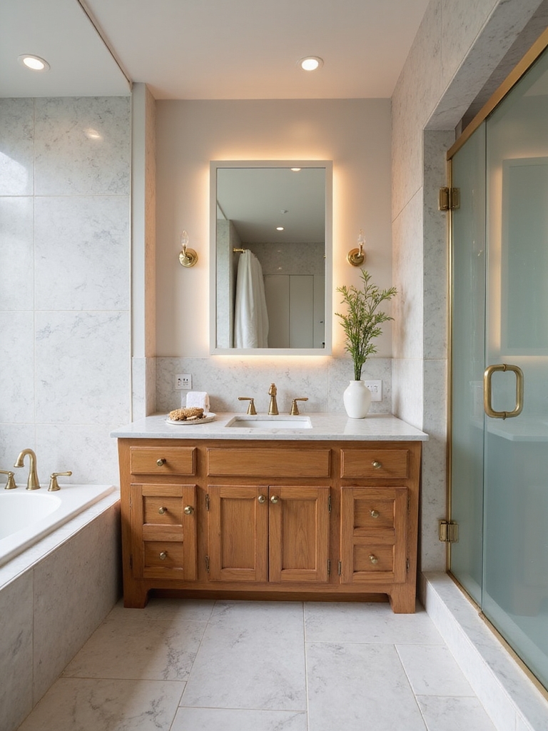layered functional bathroom lighting