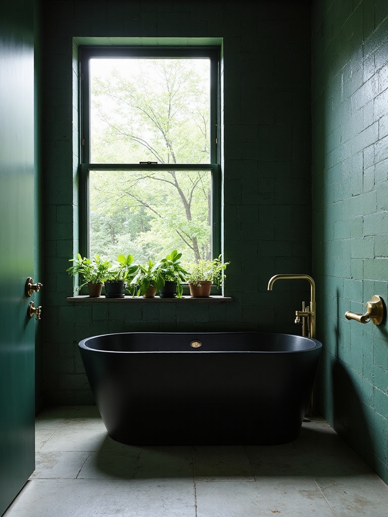 leafy emerald bathroom harmony