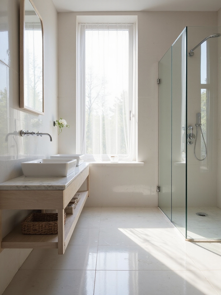 light reflecting bathroom finishes