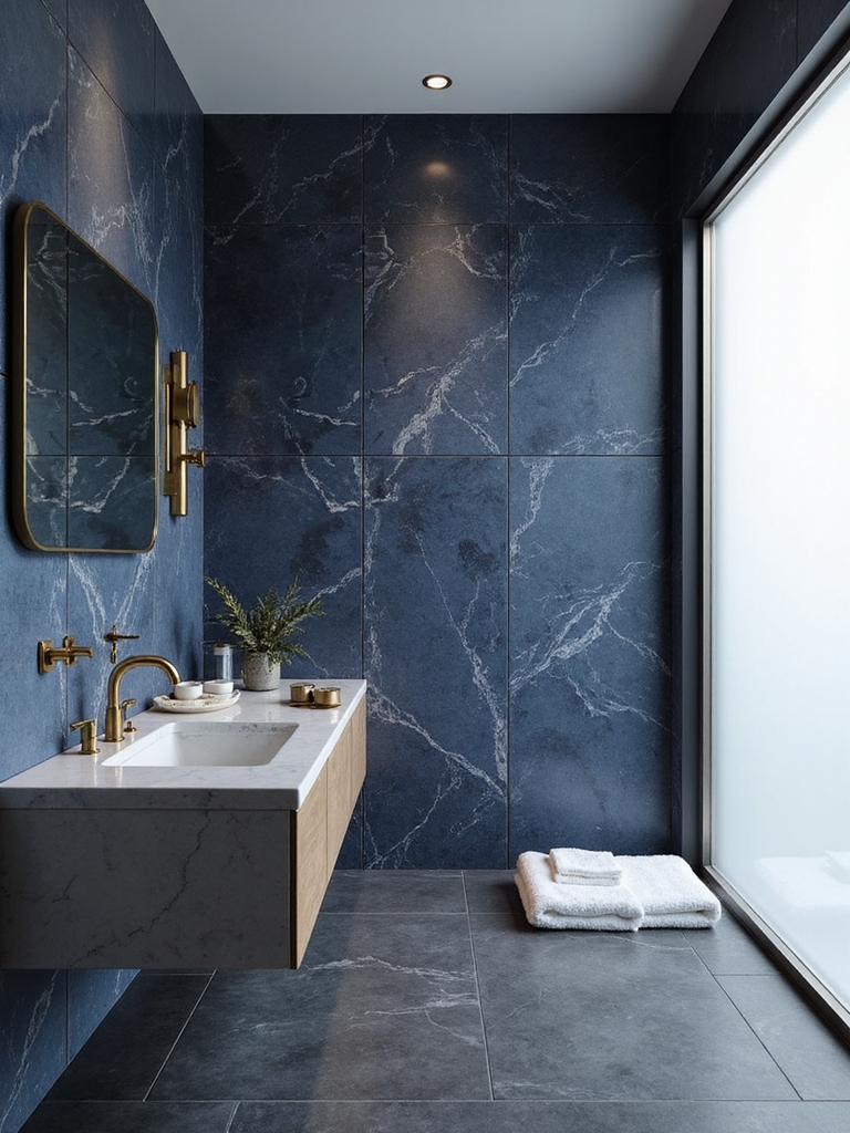 luxe navy blue tiles