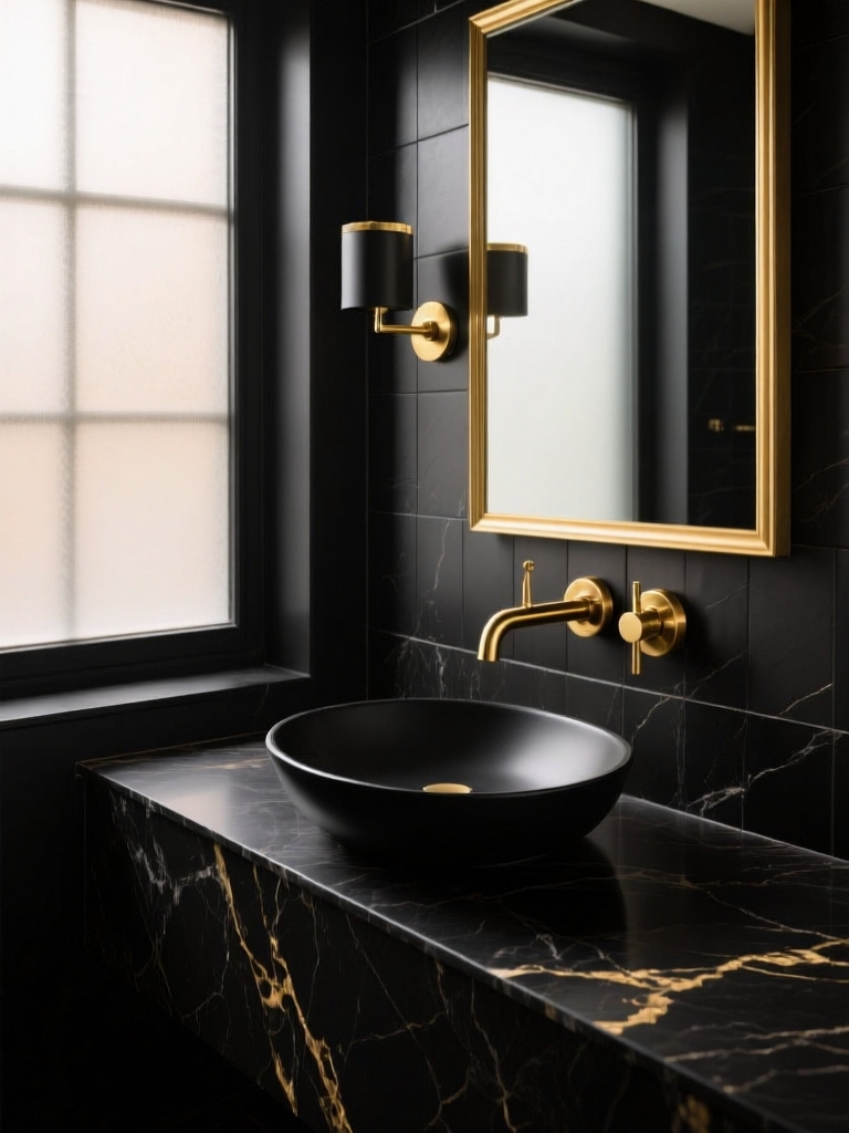 luxurious black and gold decor