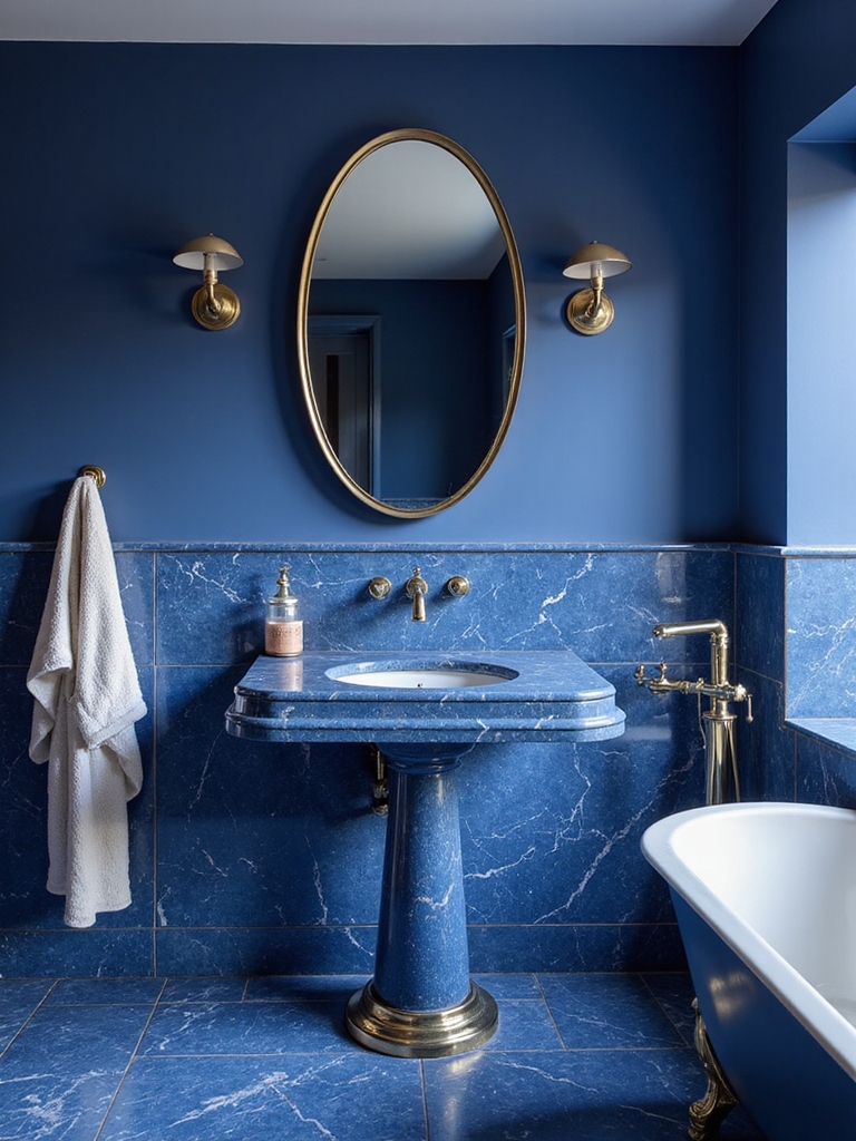 luxurious blue bathroom balance
