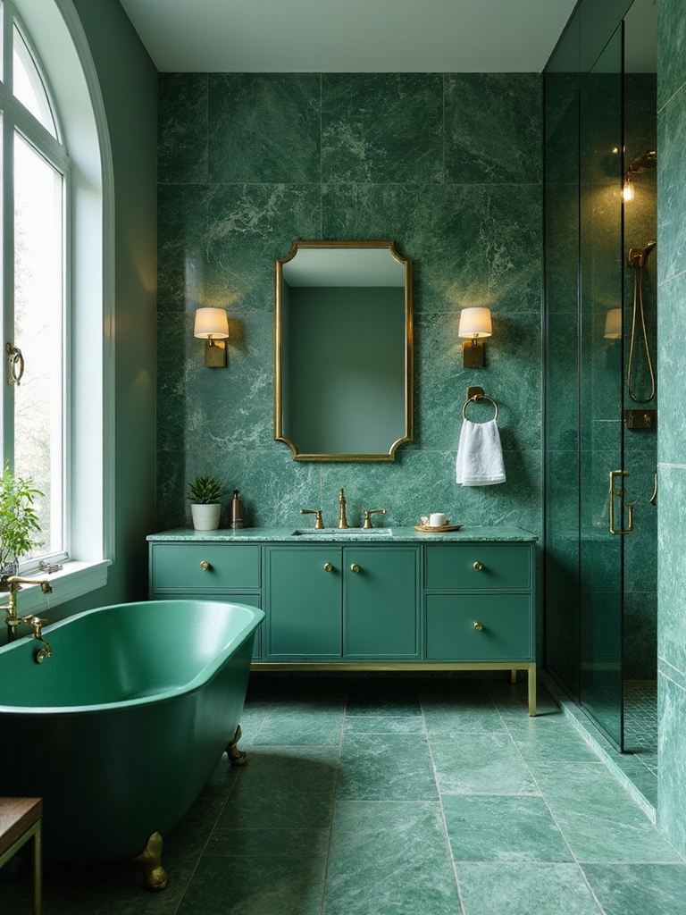 luxurious emerald green bathrooms