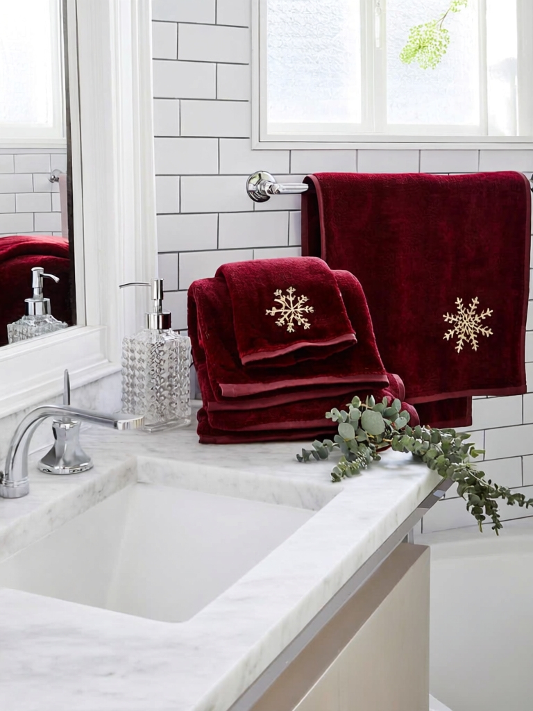 luxurious festive towel accents