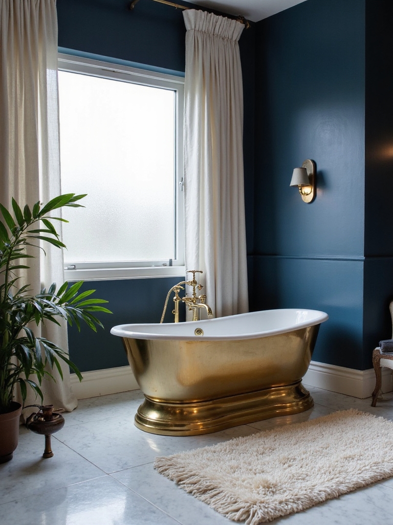 luxurious gold soaking tub