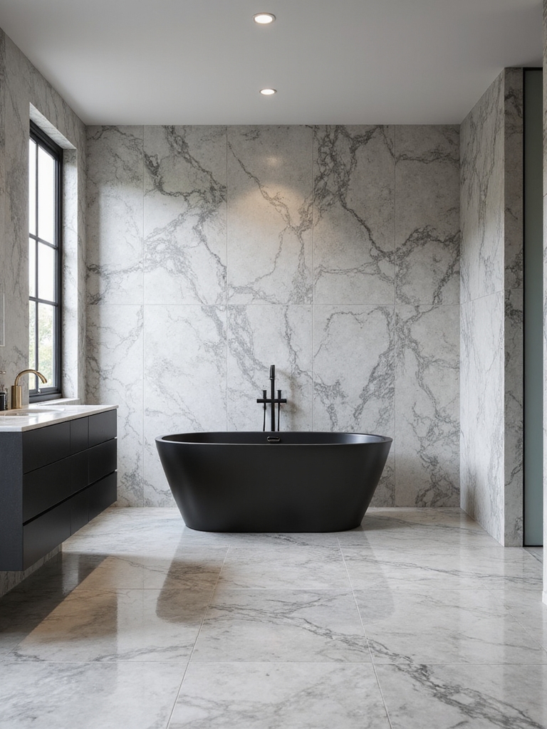 luxurious grey marble bathrooms