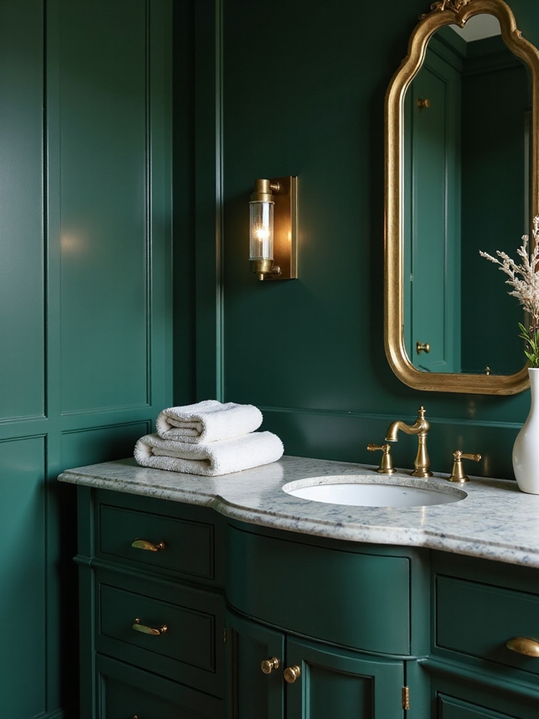 luxurious moody emerald walls