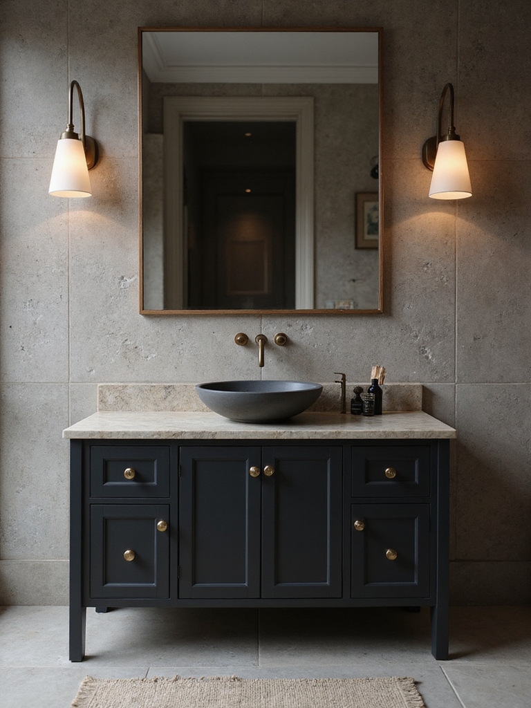 matte charcoal warm wood