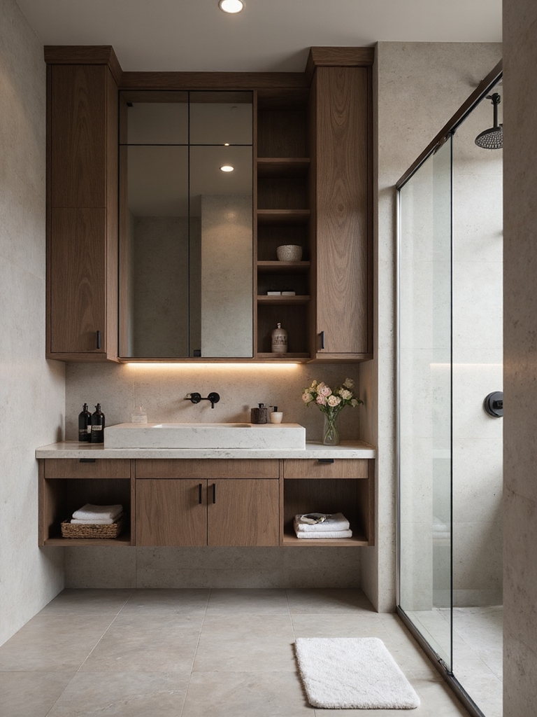 maximize bathroom vertical storage