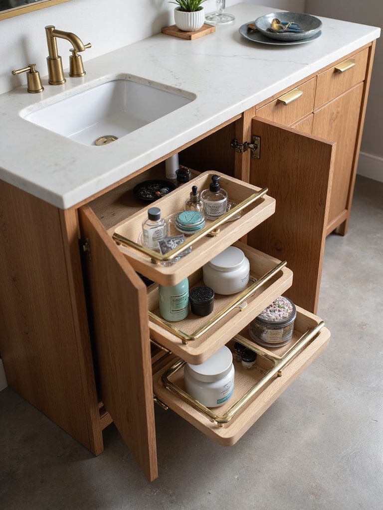 maximize narrow cabinet storage