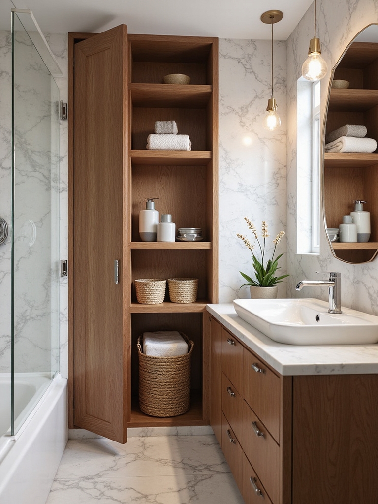 maximize tiny bathroom space