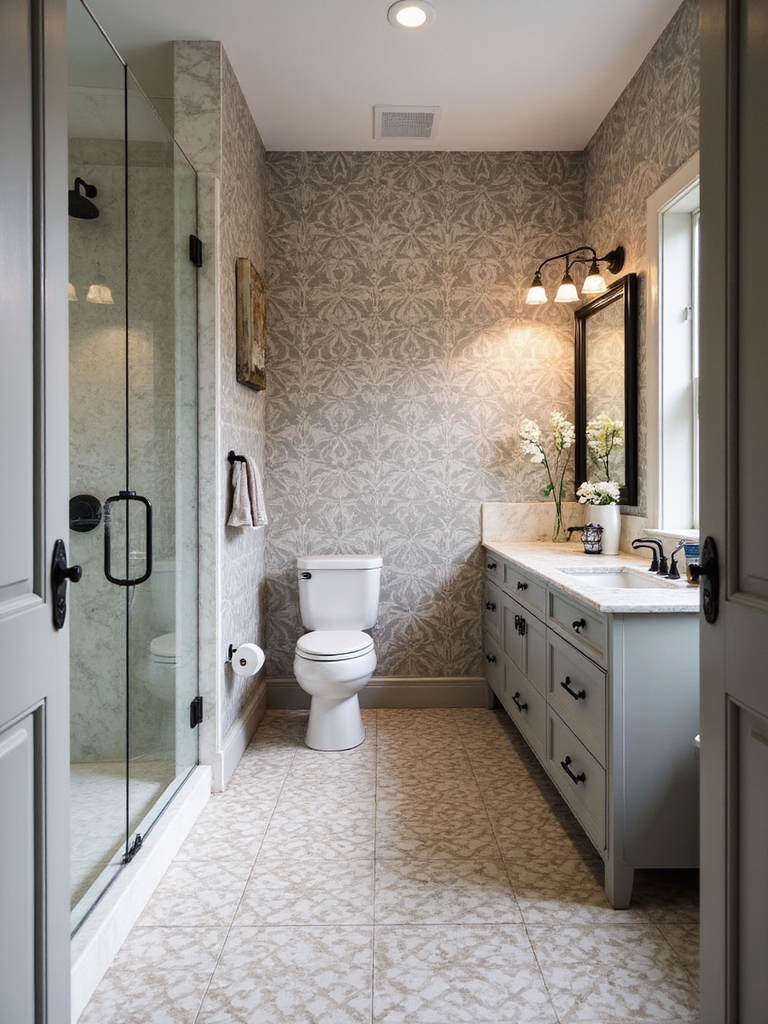 modern geometric bath design