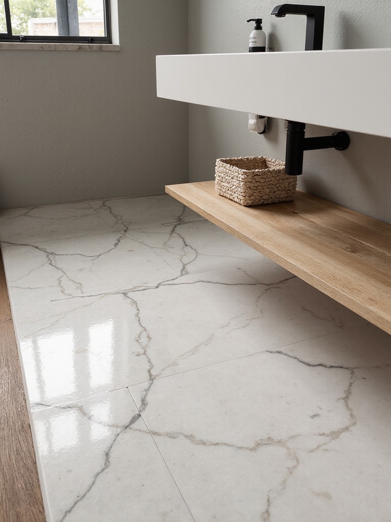 moisture resistant durable bathroom flooring
