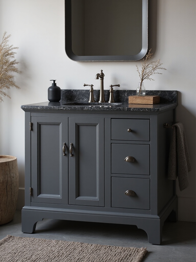 moody charcoal vanity elegance