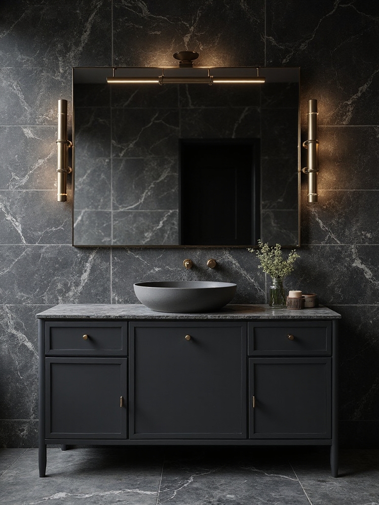 moody elegance in bathrooms