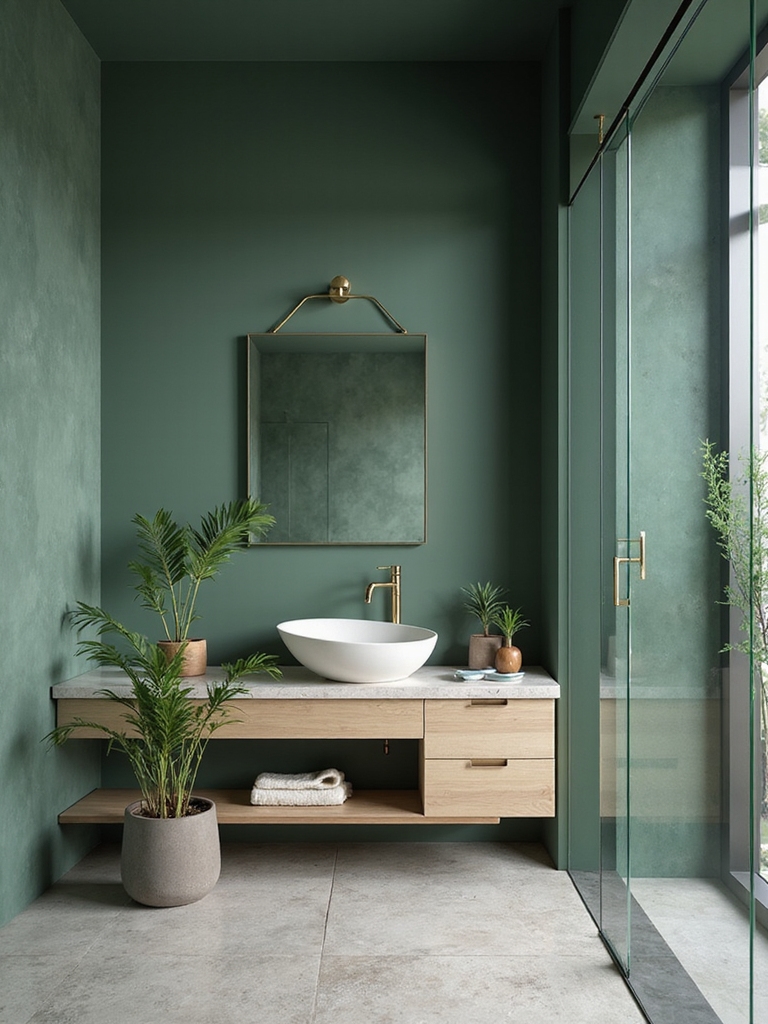 moss green accent wall