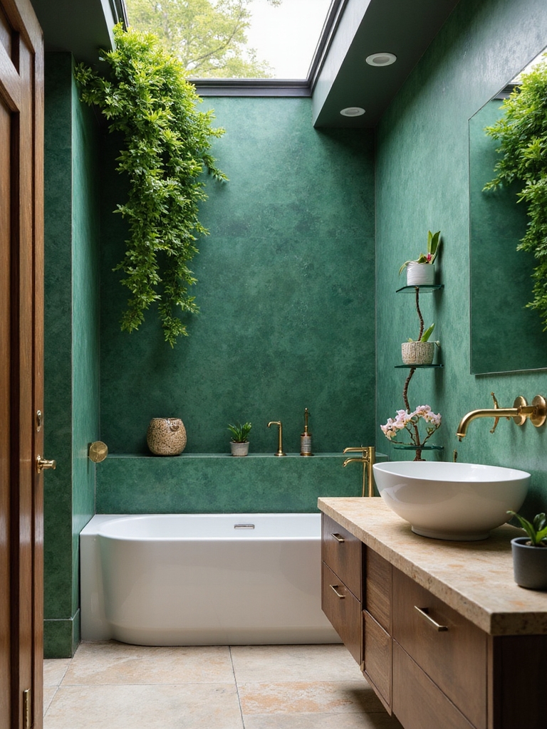 nature inspired green bathrooms