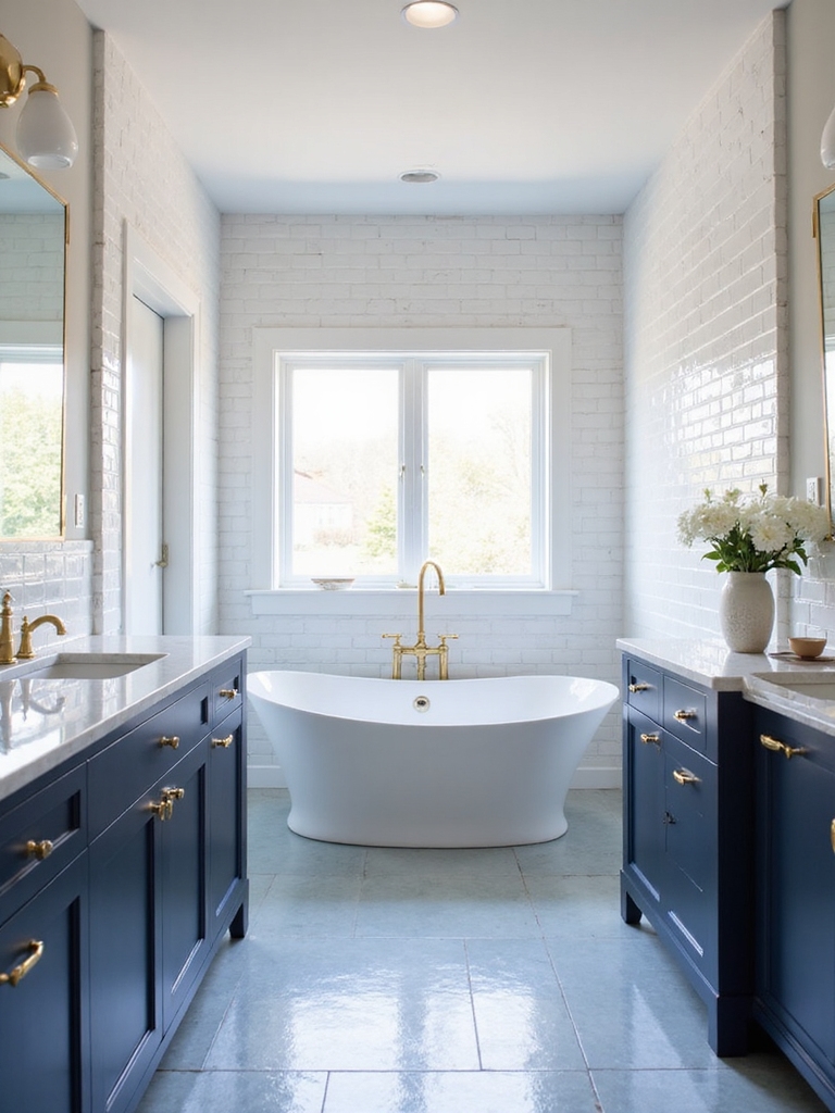 navy accents for refined depth